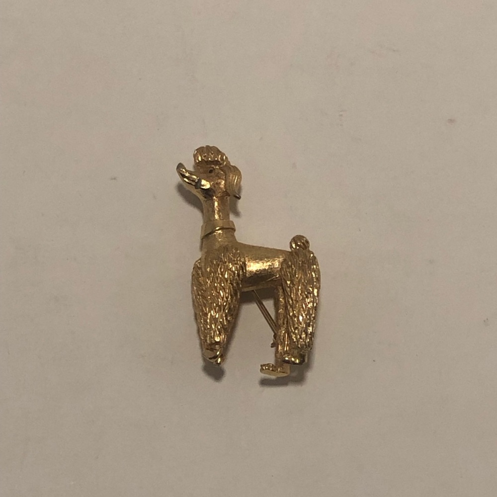 Gold Poodle Brooch